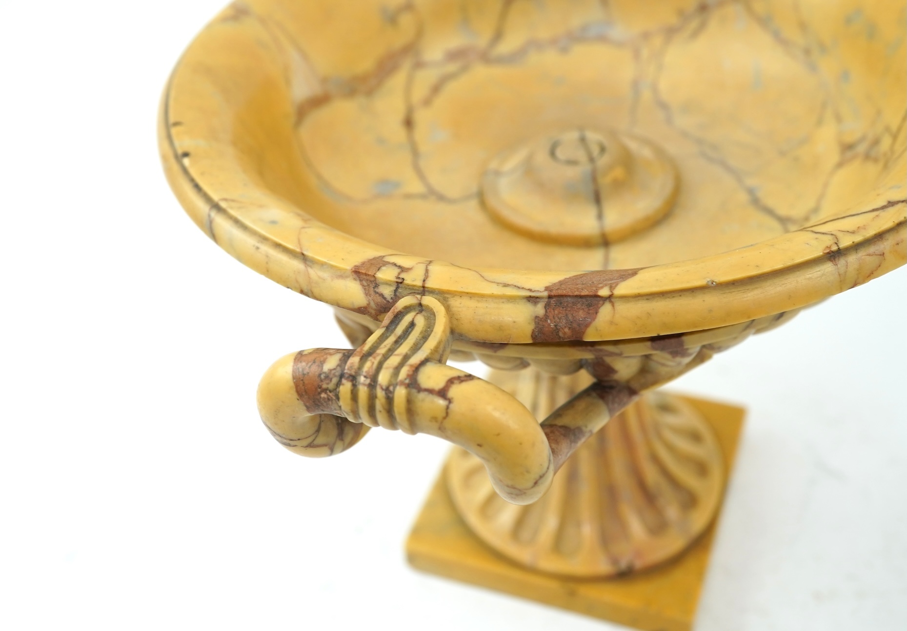An Italian Grand Tour sculpted sienna marble tazza, c.1830